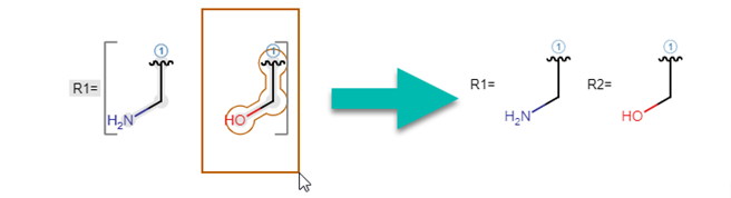 Removing a fragment from the definition after selection