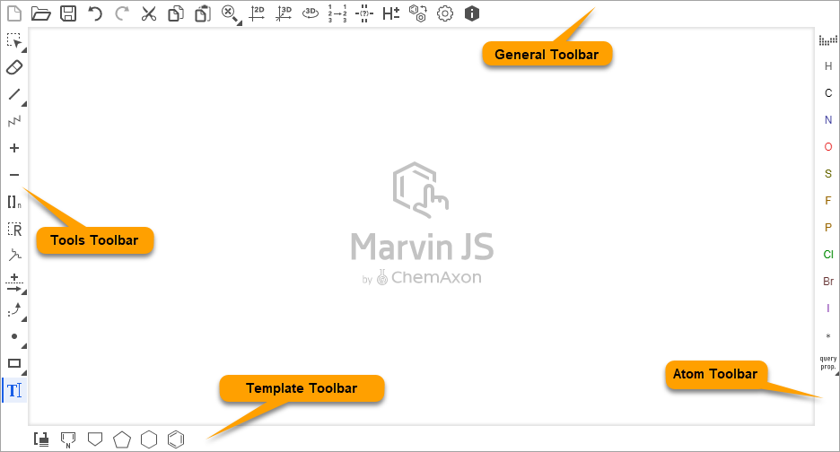 The toolbars of Marvin JS