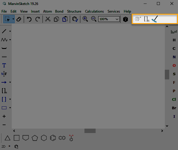 The Markush toolbar of MarvinSketch