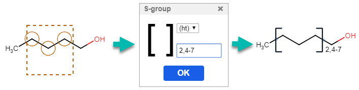 Creating a repeating unit or an SRU polymer